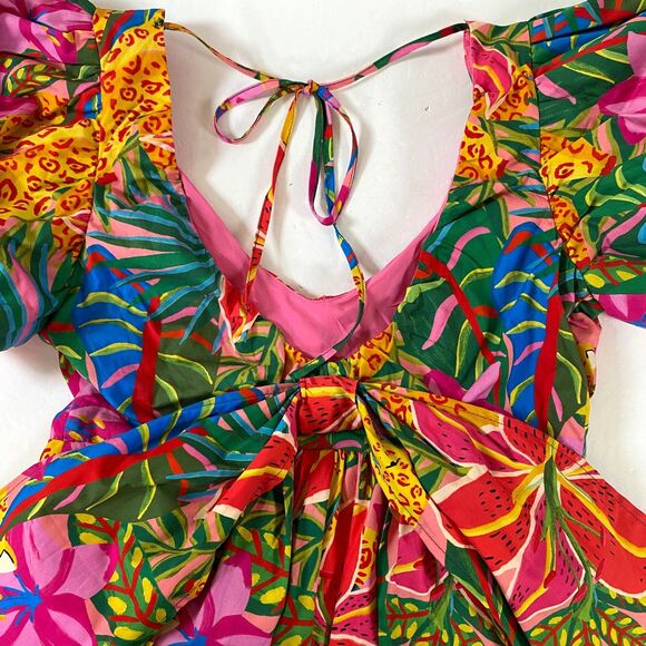 Shein VCay Riccolta Carta Pap 21 Floral Tropical Mini Dress Size M/6 Multi NWT - Picture 4 of 16